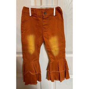 Burnt Orange Ruffle Pants